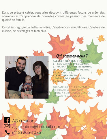 Cahier d’activités d’automne